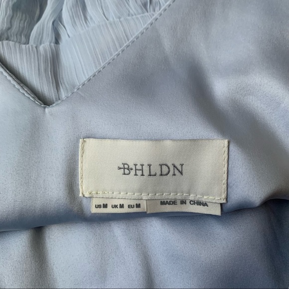 NWT BHLDN Kia Sleeveless Maxi Dress V-Neck Chiffon Gown Grey Medium - Picture 8 of 10